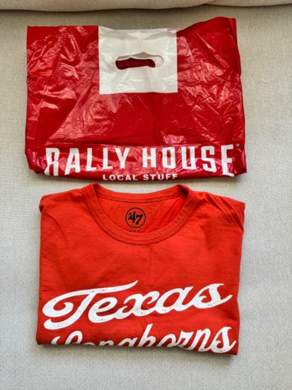 47 Brand Red Texas Longhorns Script Tee